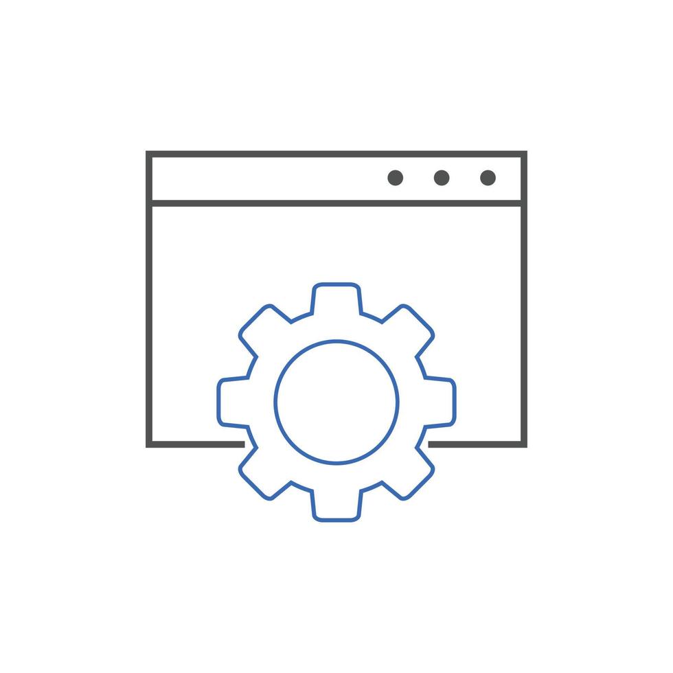 website optimization icons. website page development symbol line icon. Concept for SEO and web design vector