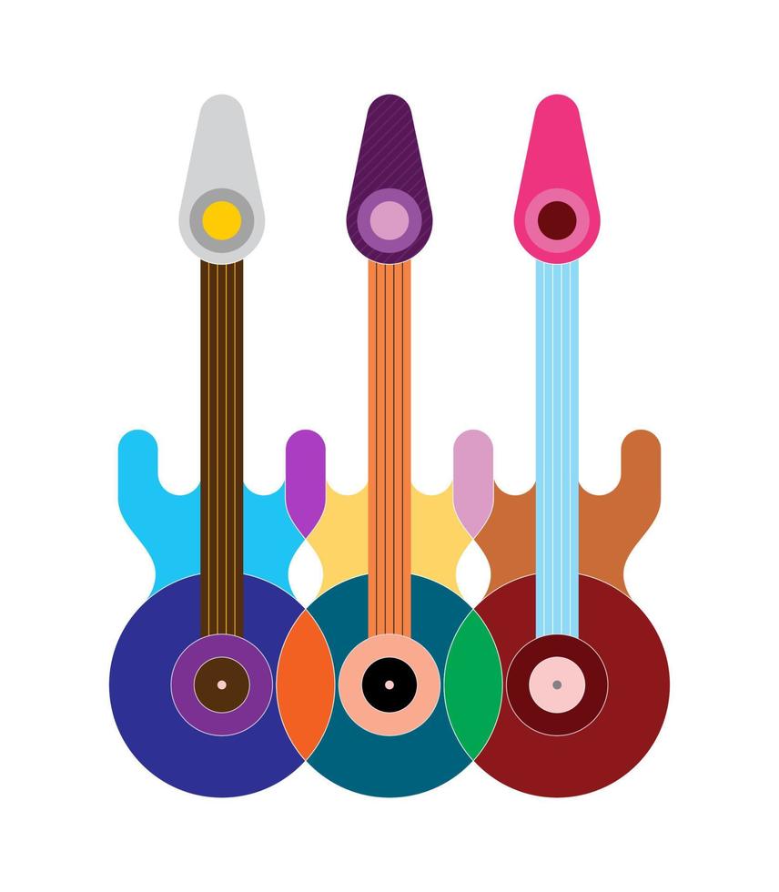 diseño de tres guitarras vector