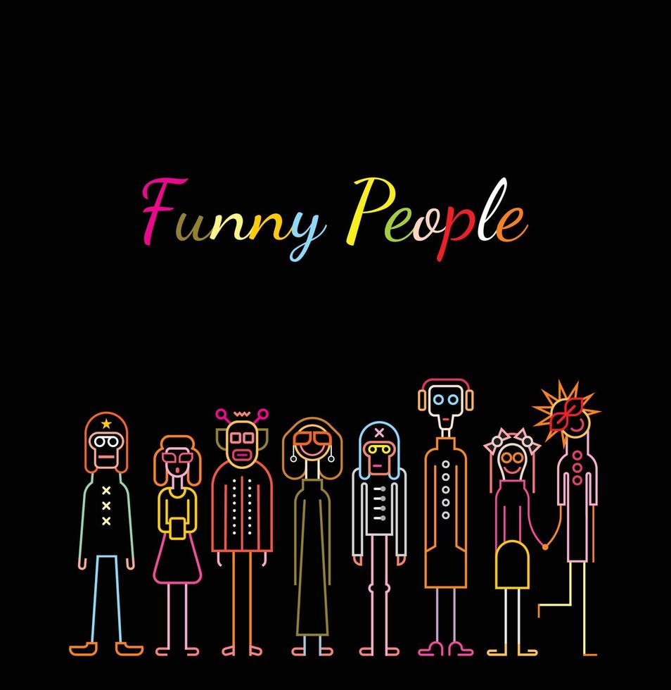 Funny People Neon vector