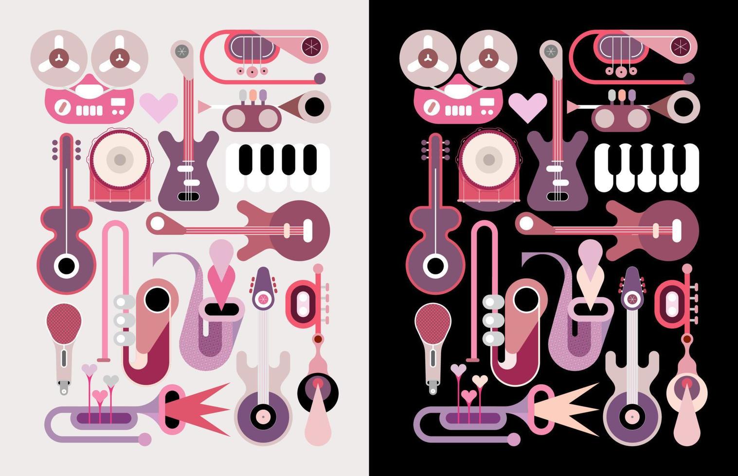 conjunto de iconos de vector de instrumentos musicales