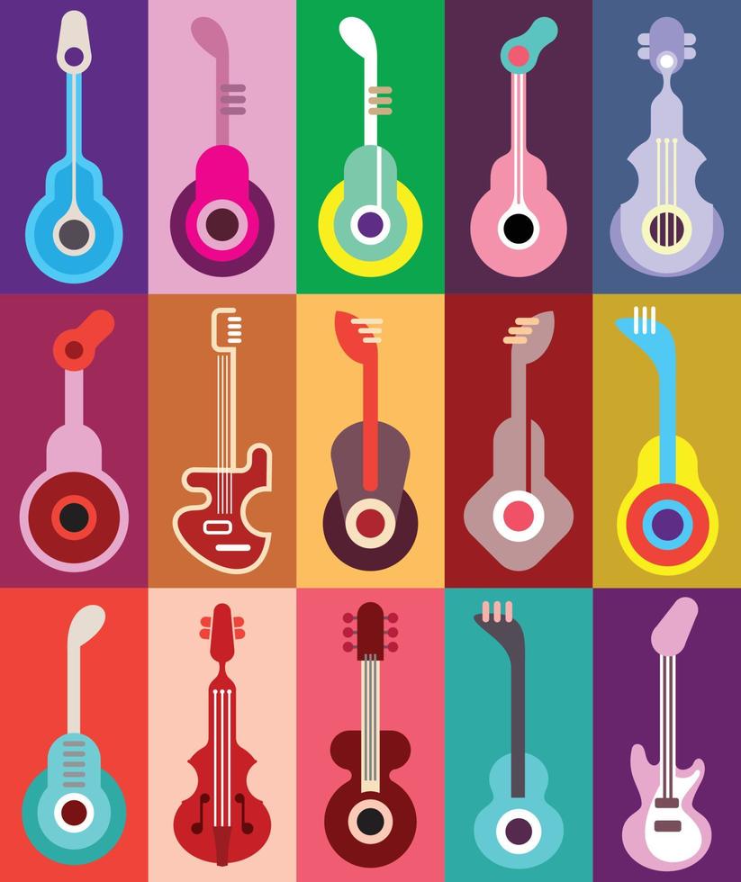 ilustración vectorial de guitarras vector