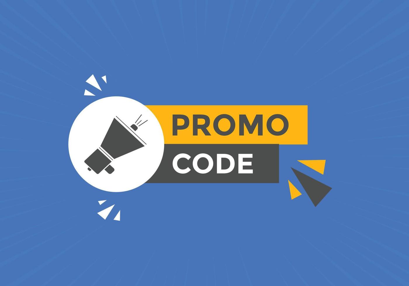 Promo code button. Promo code speech bubble. Promo code text web template. Vector Illustration.