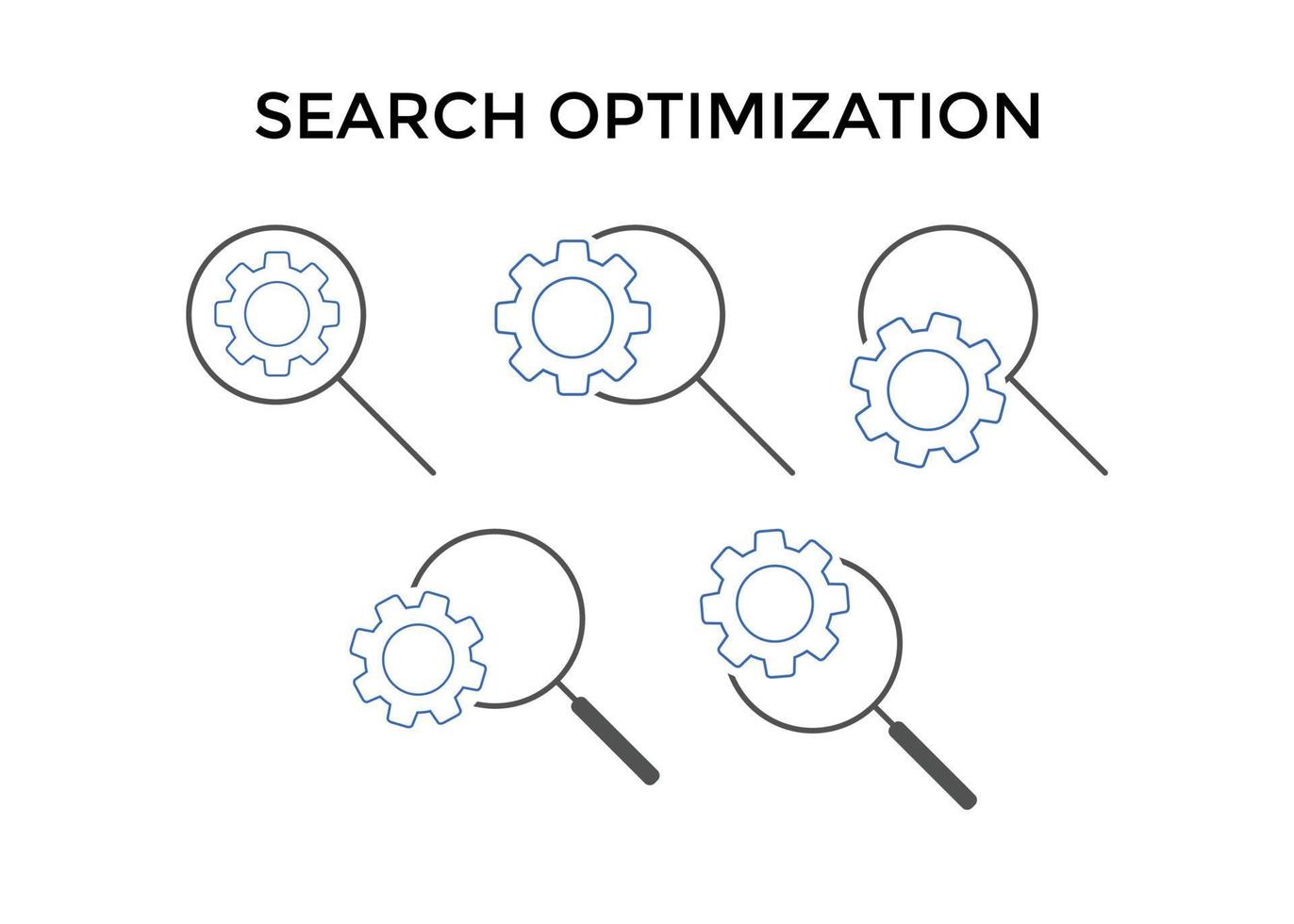 Set of Search optimization icon vector