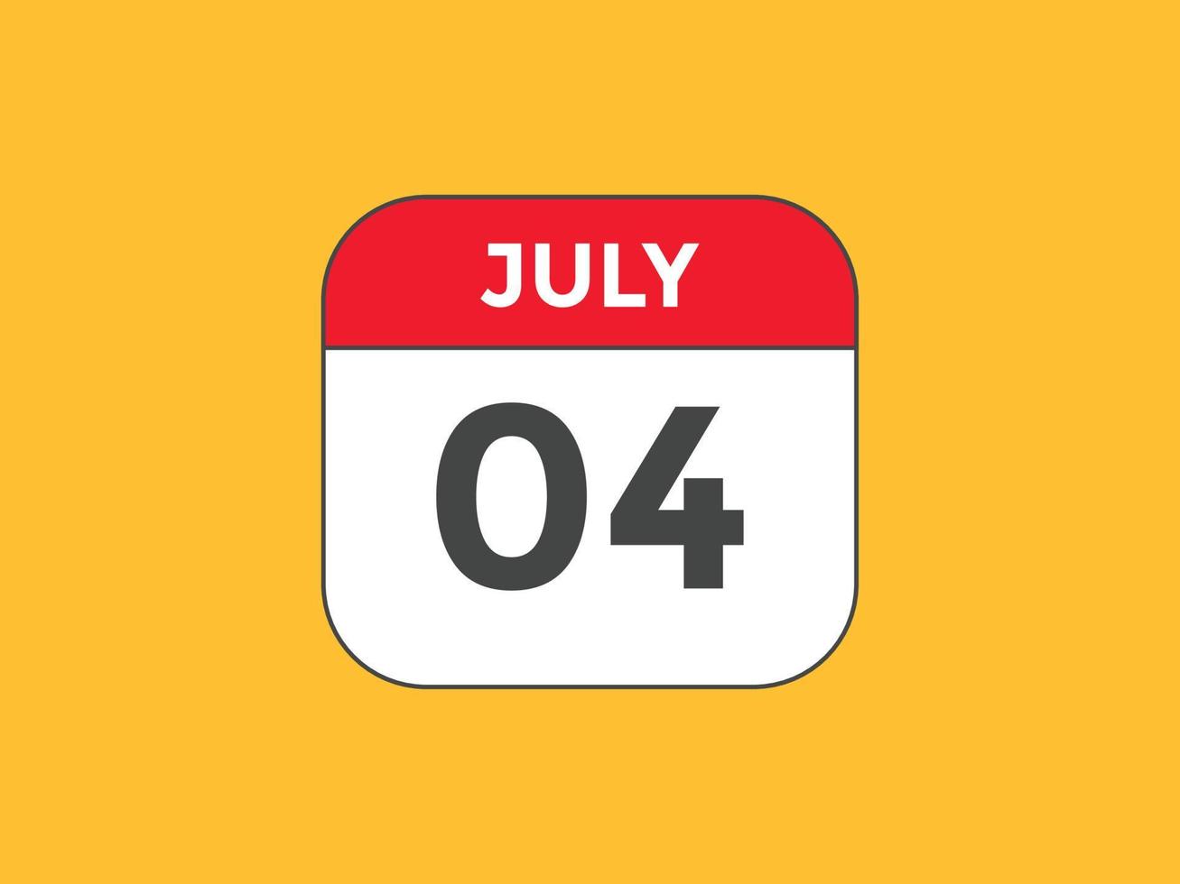 july 4 calendar reminder. 4th july daily calendar icon template. Calendar  4th july icon Design template. Vector illustration 11071650 Vector Art at  Vecteezy