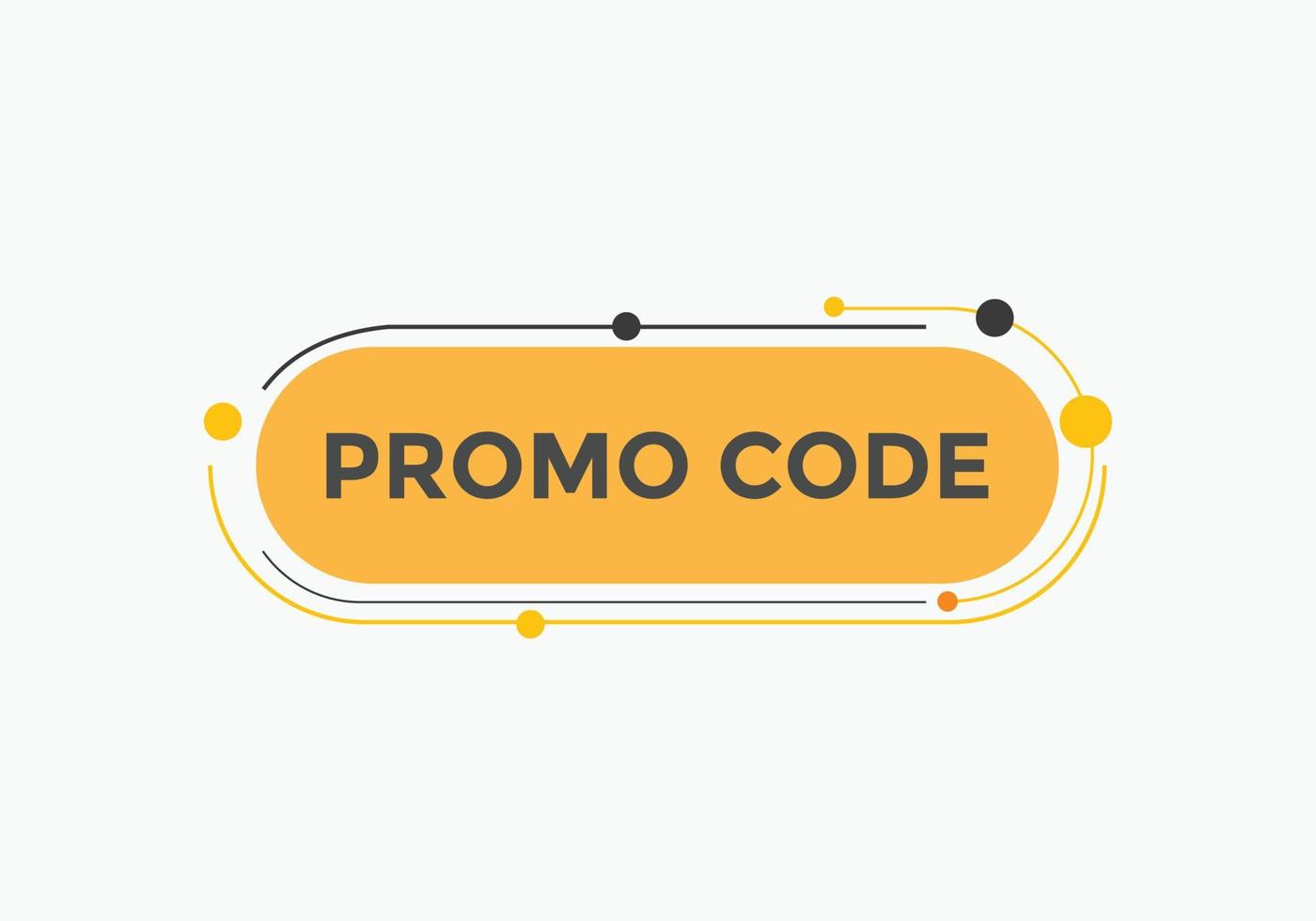 Promo code button. Promo code speech bubble. Promo code text web template. Vector Illustration.