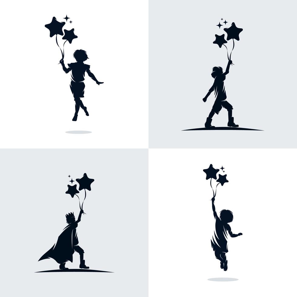 Set of Kids holds balloons vector