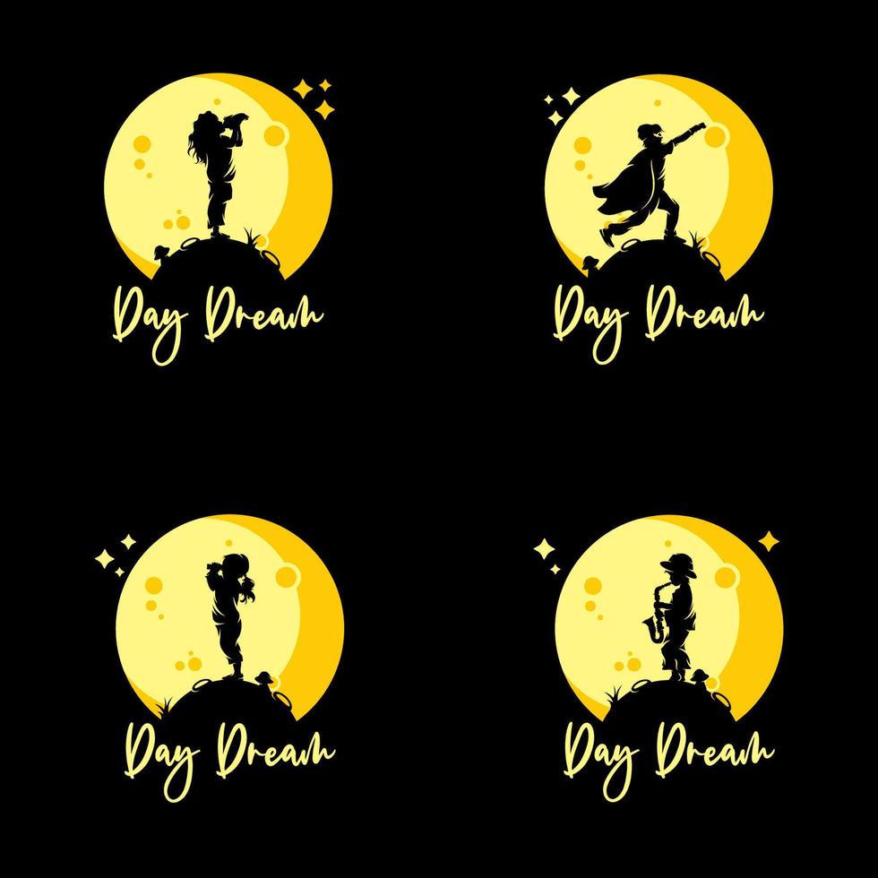 Set of kids reach dreams logo vector