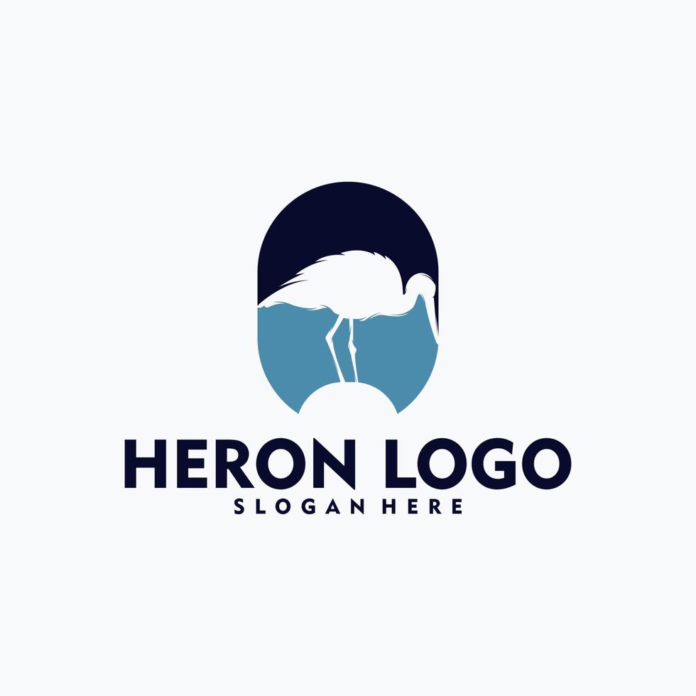 concepto de logotipo de garza simple arte vectorial vector