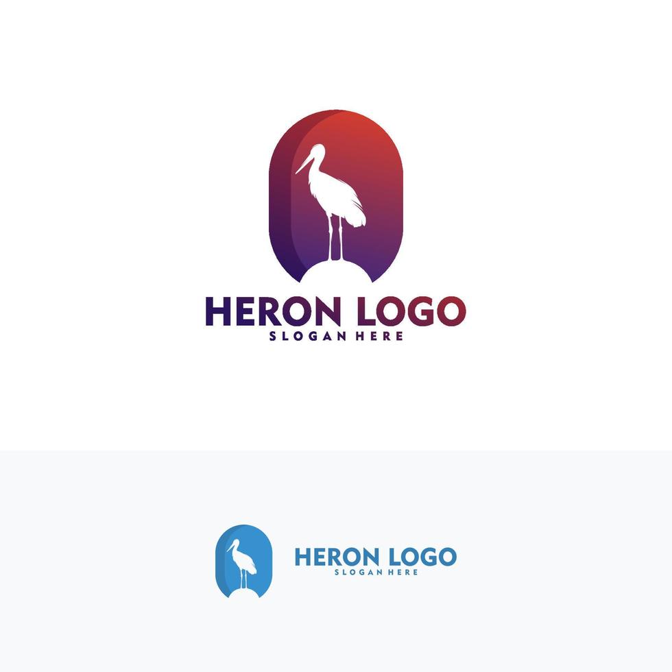 concepto de logotipo de garza simple arte vectorial vector