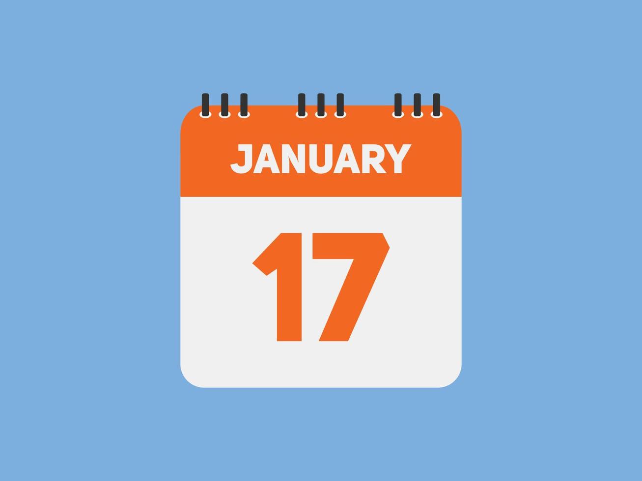 january 17 calendar reminder. 17th january daily calendar icon template. Calendar 17th january icon Design template. Vector illustration