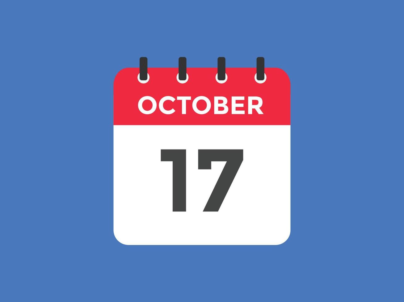 october 17 calendar reminder. 17th october daily calendar icon template. Calendar 17th october icon Design template. Vector illustration