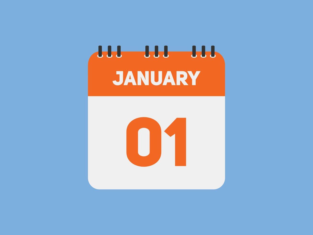 january 1 calendar reminder. 1st january daily calendar icon template. Calendar 1st january icon Design template. Vector illustration
