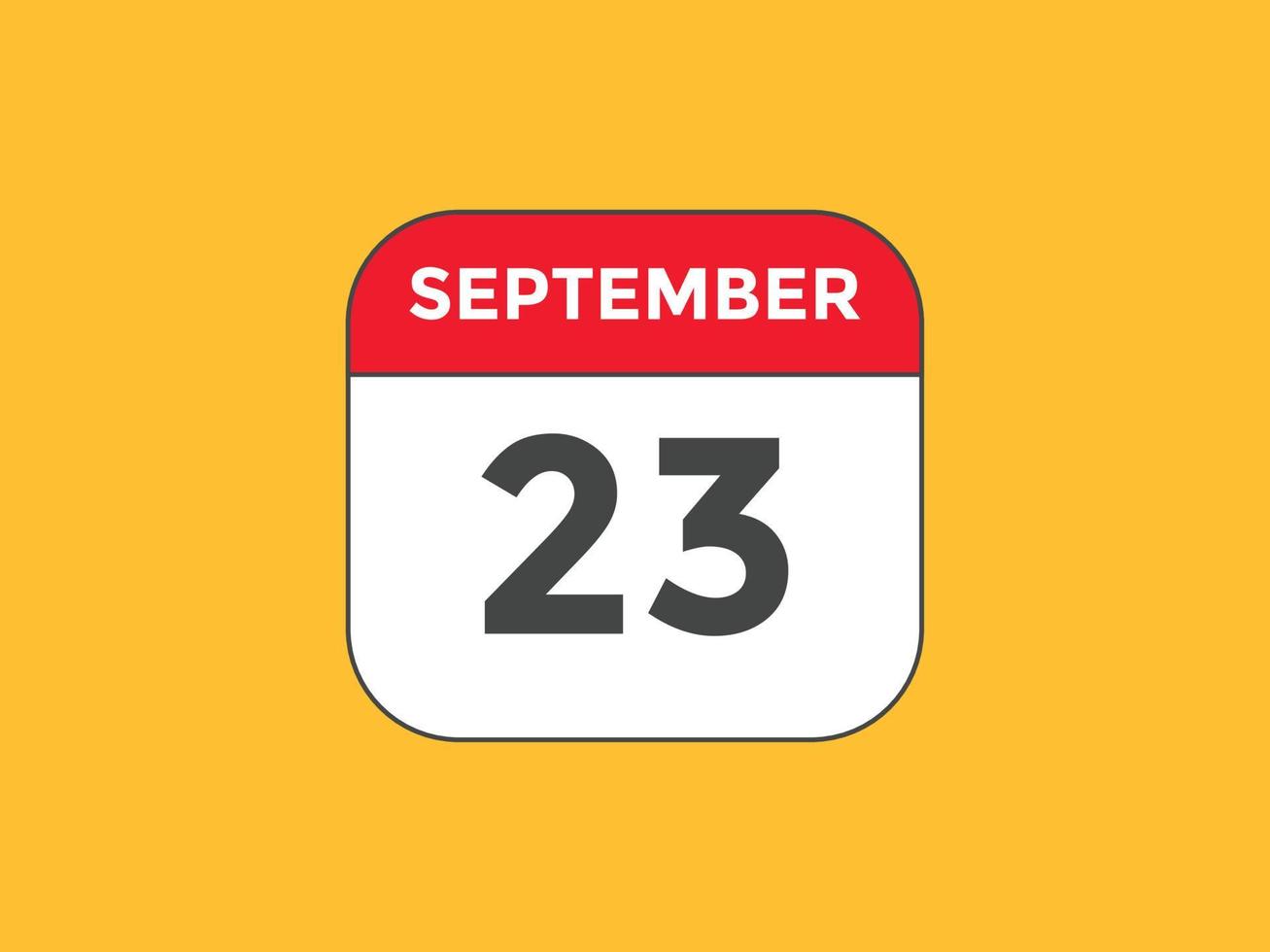 september 23 calendar reminder. 23th september daily calendar icon template. Calendar 23th september icon Design template. Vector illustration