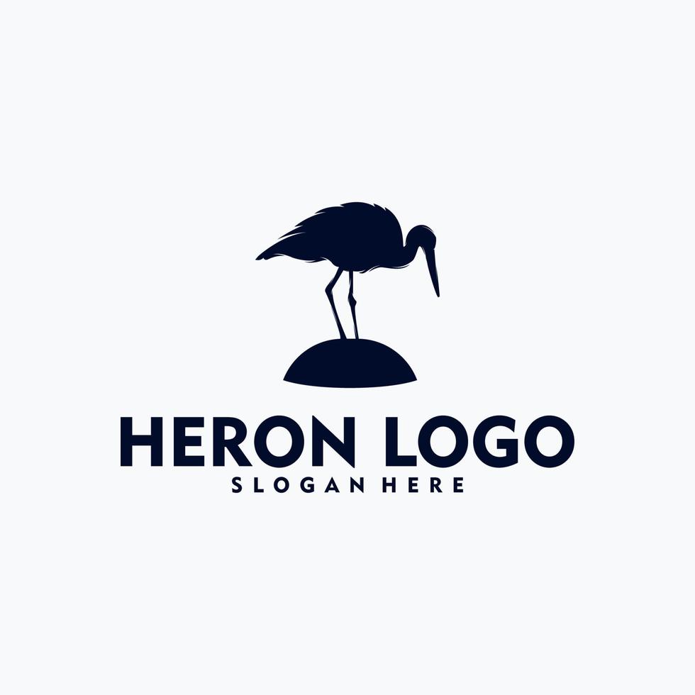 concepto de logotipo de garza simple arte vectorial vector