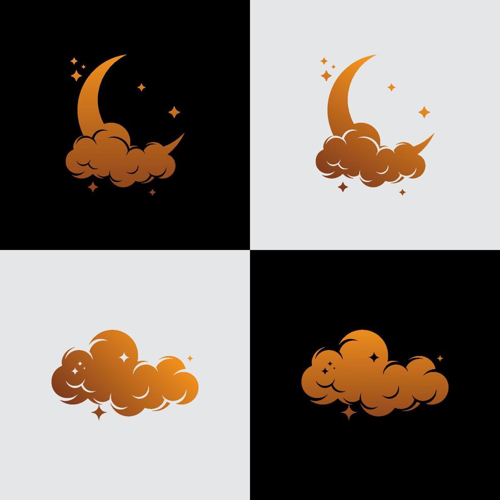 The moon and cloud logo vector