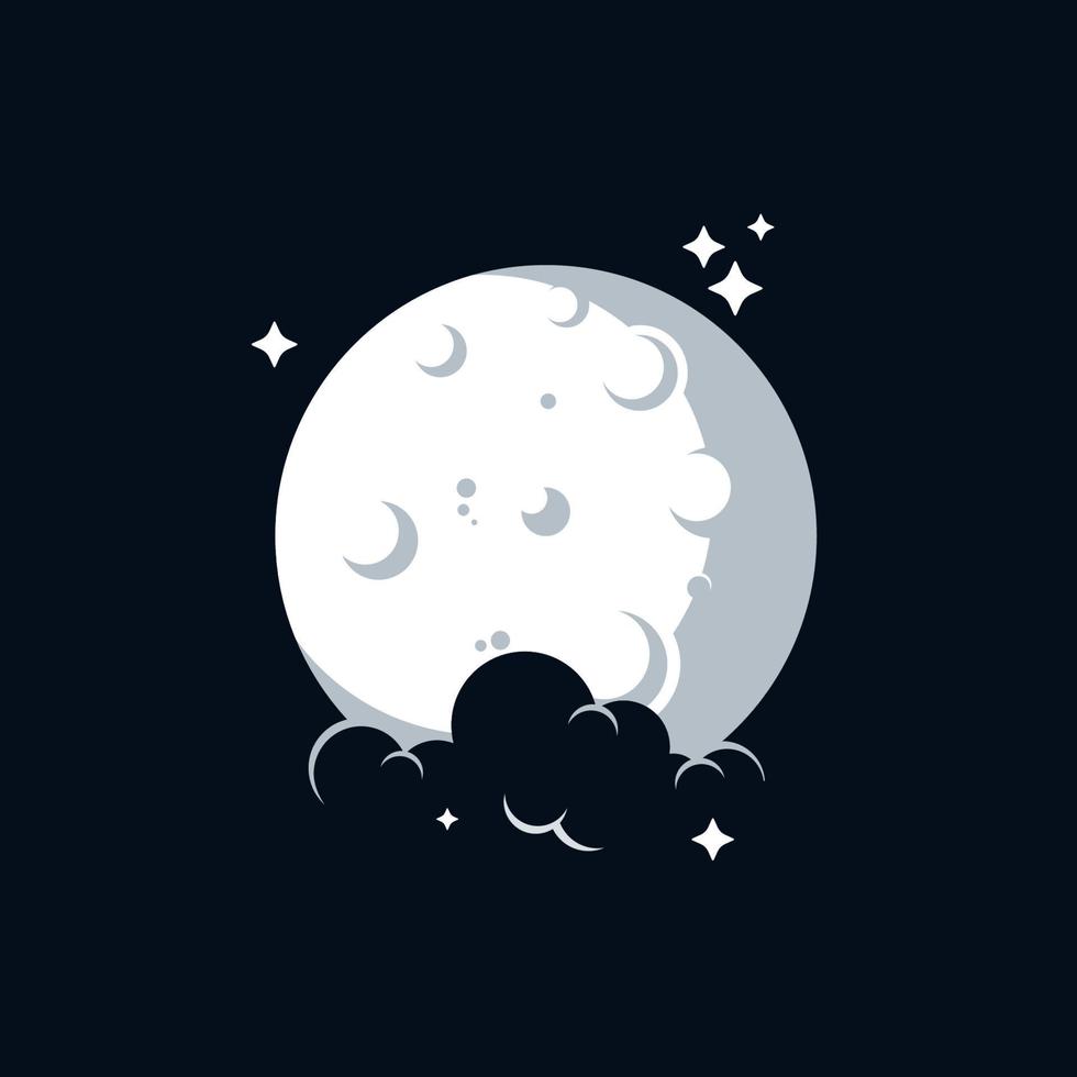 Moon logo design template vector