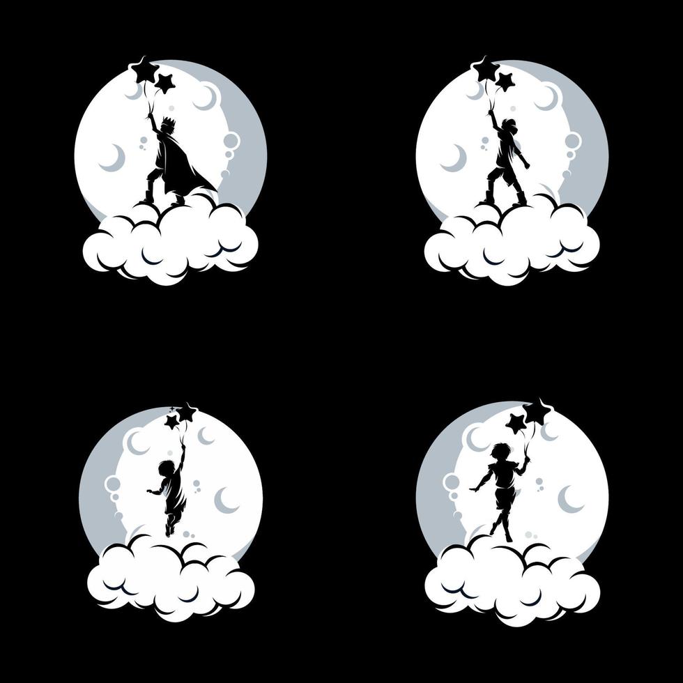 Set of kids dream logo design vector