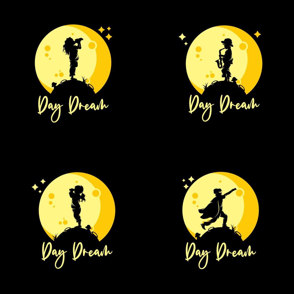 Set of kids reach dreams logo vector