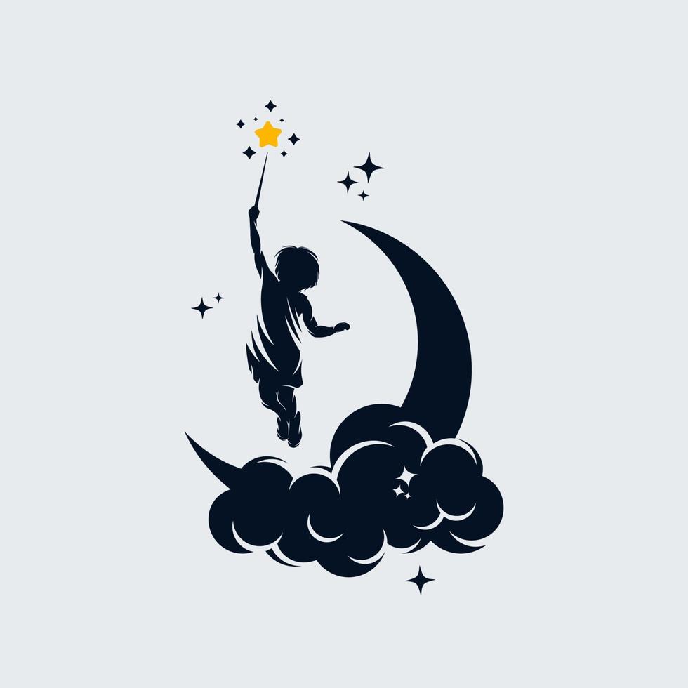Catching the stars logo design vector