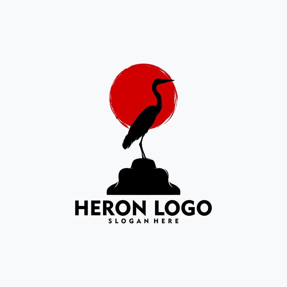 concepto de logotipo de garza simple arte vectorial vector