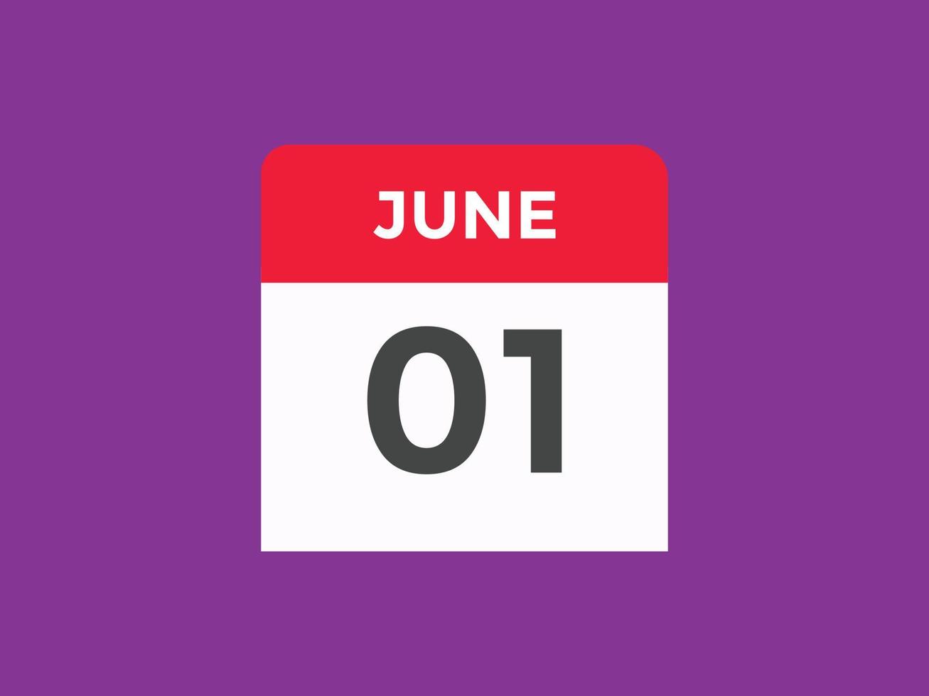 june 1 calendar reminder. 1st june daily calendar icon template. Calendar 1st june icon Design template. Vector illustration