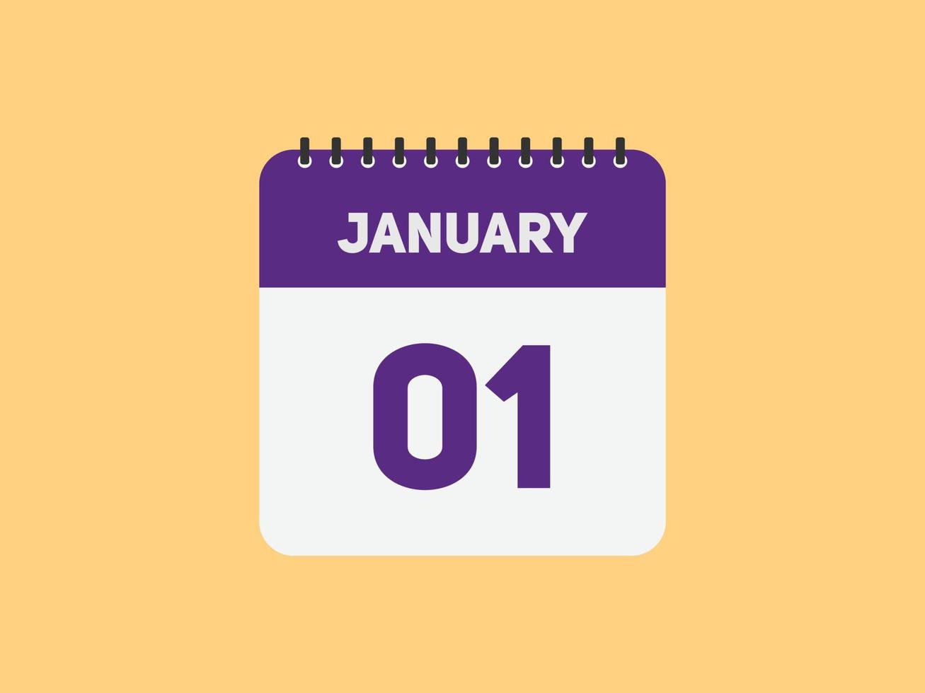 january 1 calendar reminder. 1st january daily calendar icon template. Calendar 1st january icon Design template. Vector illustration