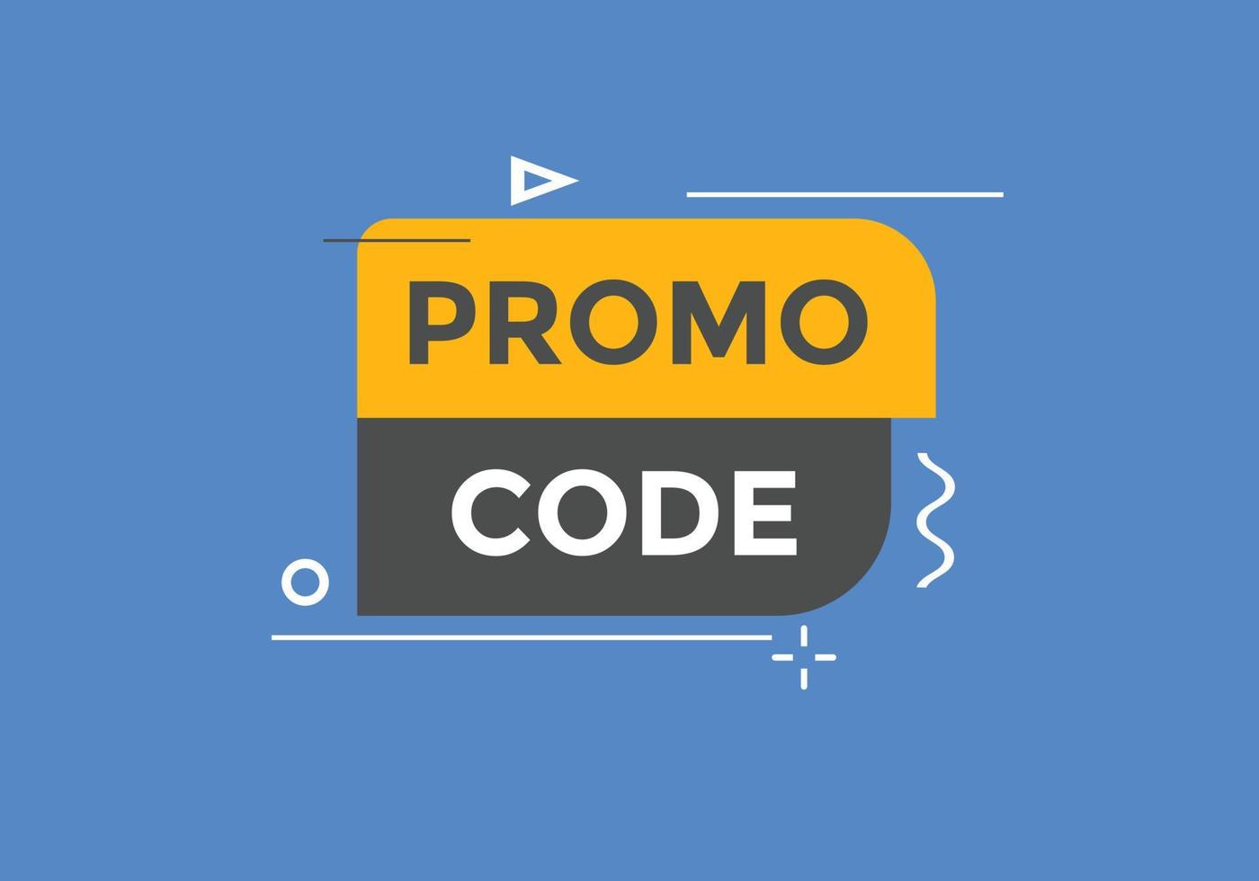 Promo code button. Promo code speech bubble. Promo code text web template. Vector Illustration.