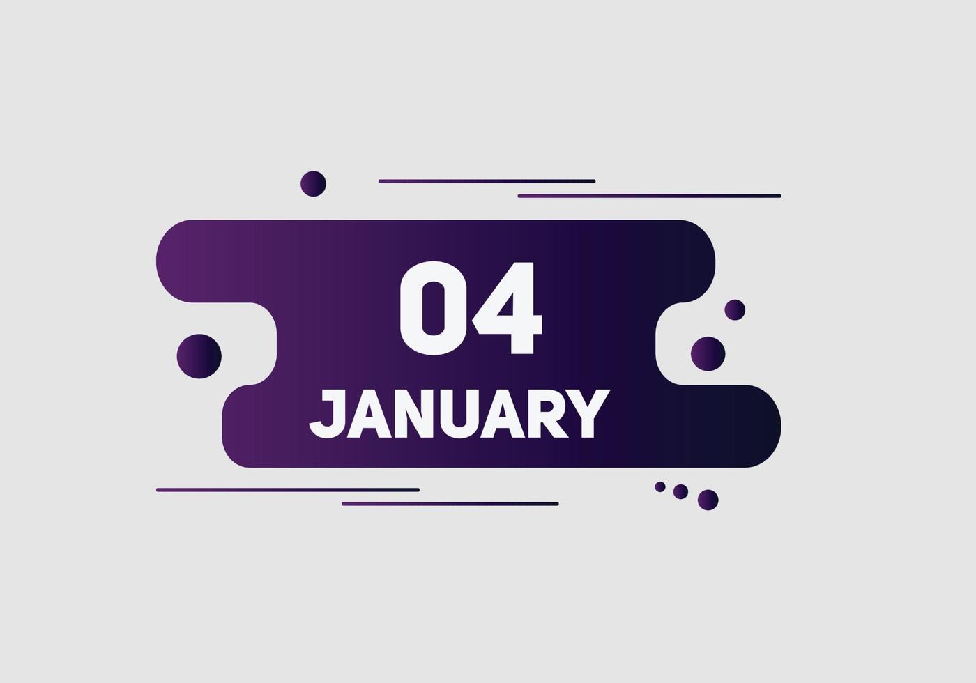 january 4 calendar reminder. 4th january daily calendar icon template. Calendar 4th january icon Design template. Vector illustration