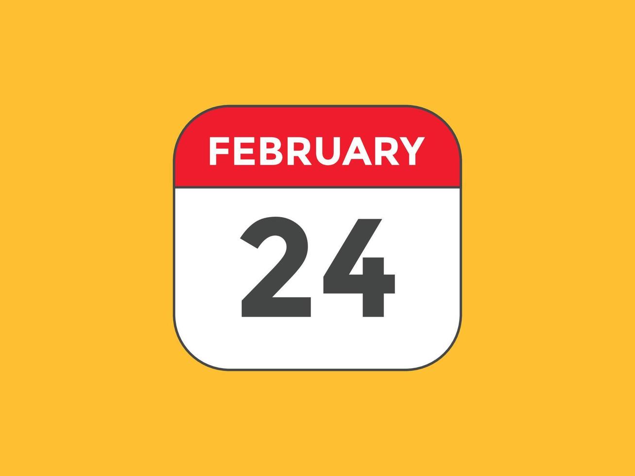 february 24 calendar reminder. 24th february daily calendar icon template.  Calendar 24th february icon Design template. Vector illustration 11072556  Vector Art at Vecteezy