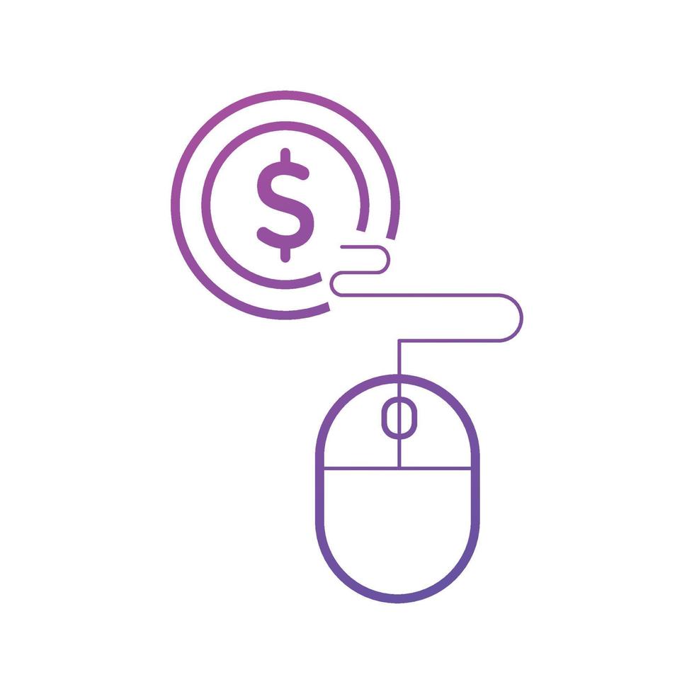 Pay per click icons. Concept for SEO, payment collection and web design. PPC icon vector