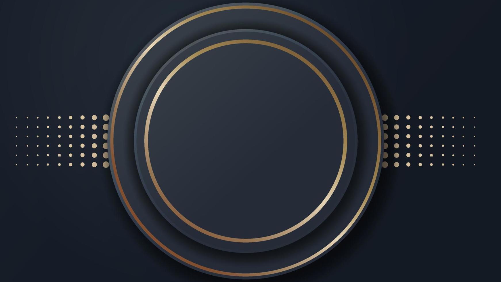 circle background with black and gold color vector