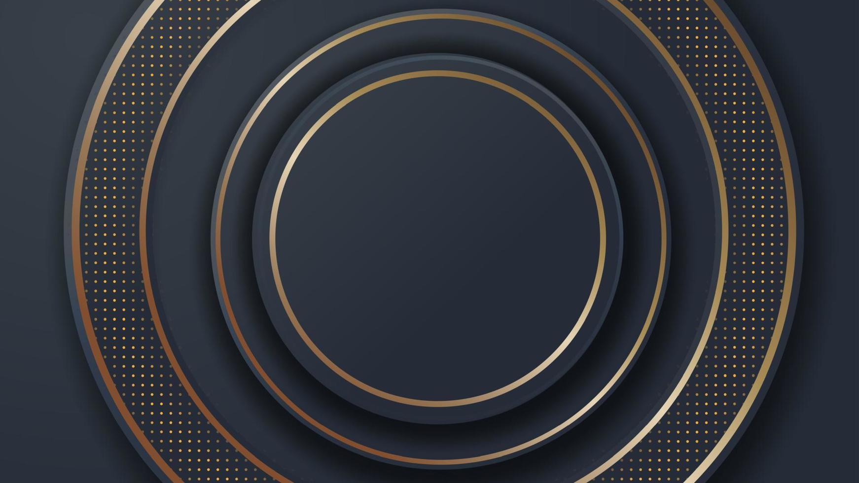 circle background with black and gold color vector