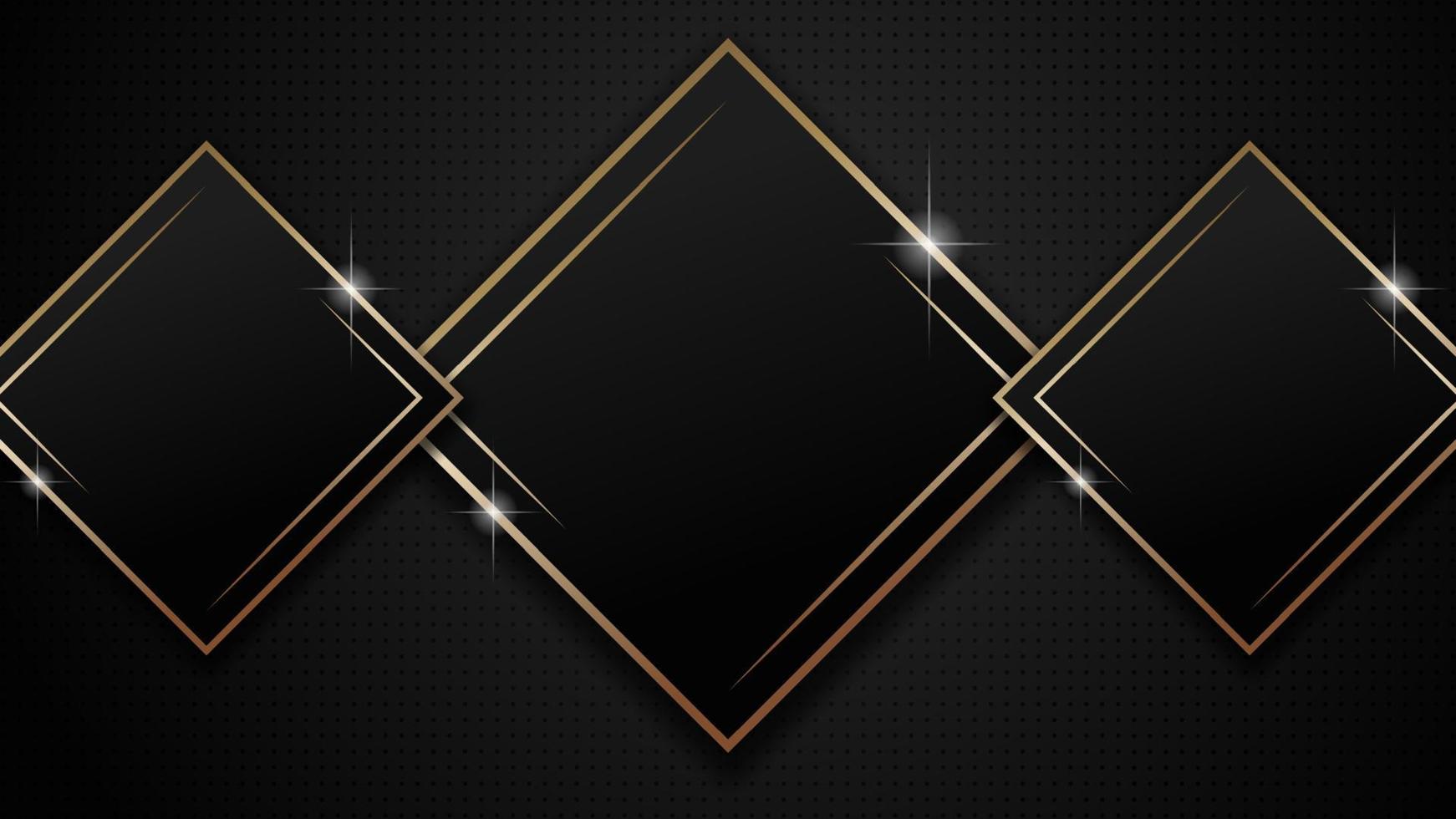 black background with luxury gold line vector