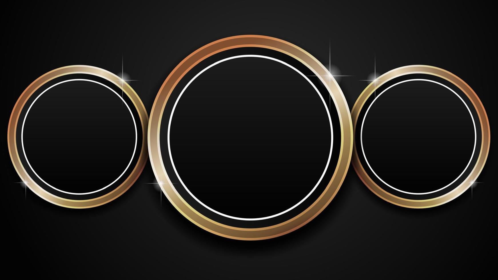 fondo negro con anillo de oro de lujo vector