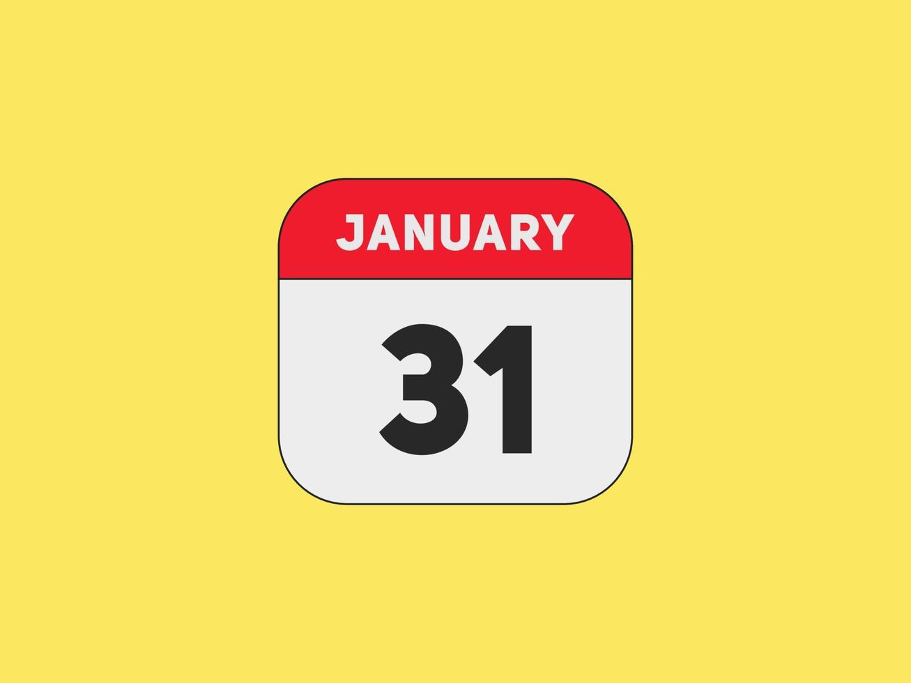 january 31 calendar reminder. 31th january daily calendar icon template