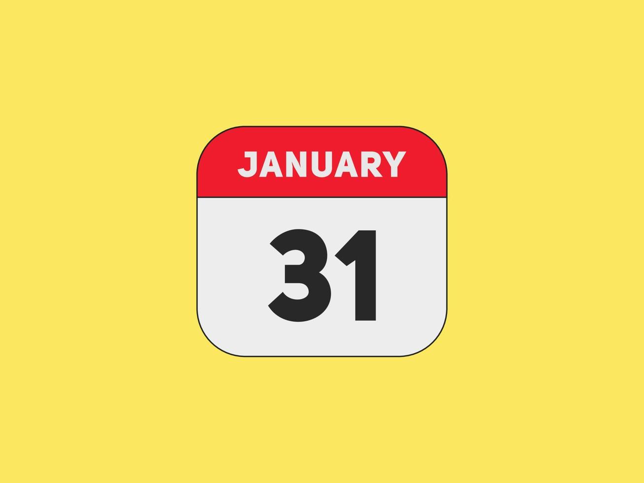 january 31 calendar reminder. 31th january daily calendar icon template. Calendar 31th january icon Design template. Vector illustration