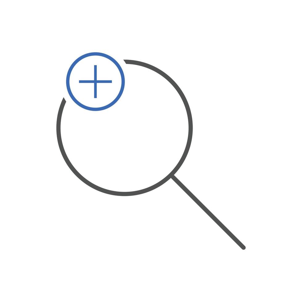 zoom in line icons. Magnifying glass zoom in plus sign. Used for SEO or websites vector