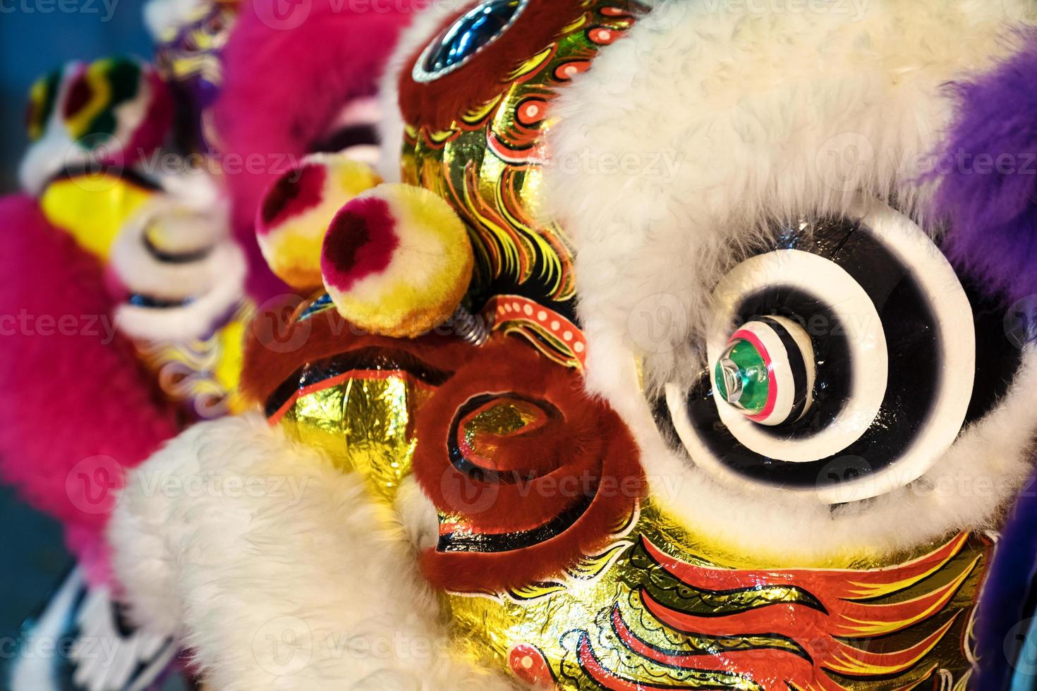 closeup lion head for lion dance photo