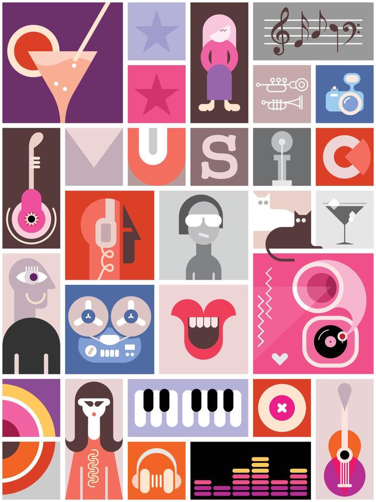 diseño de collage de música vector