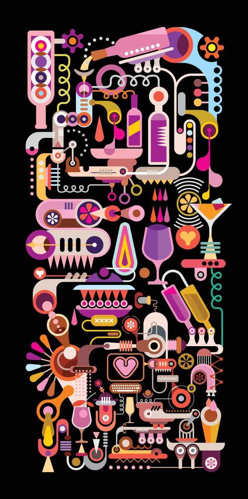 Cocktail Machine Processing vector