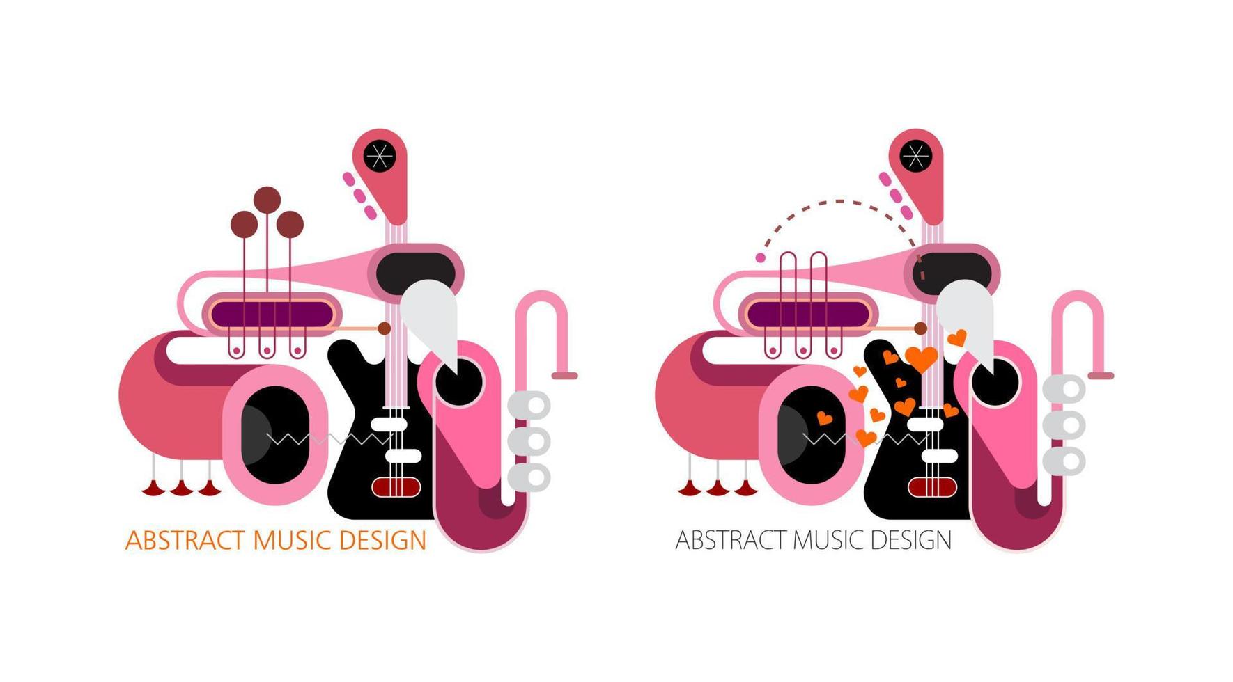 dos opciones de un diseño de música abstracta vector