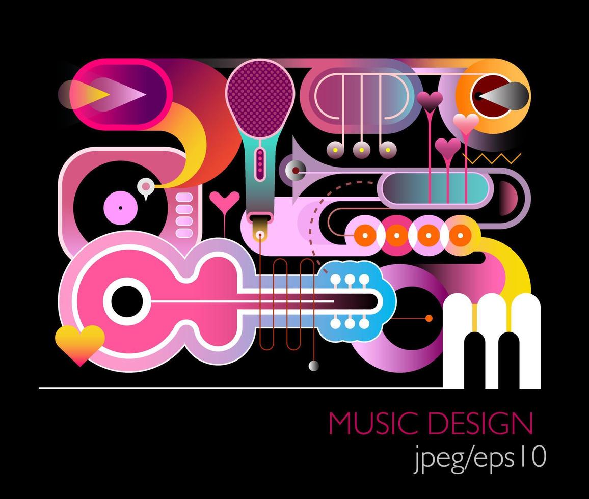 Ilustración de vector de diseño de música