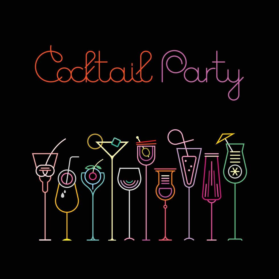 Cocktail Party Neon vector