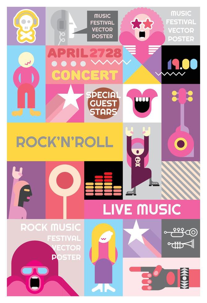 Rock Concert Poster Design vector