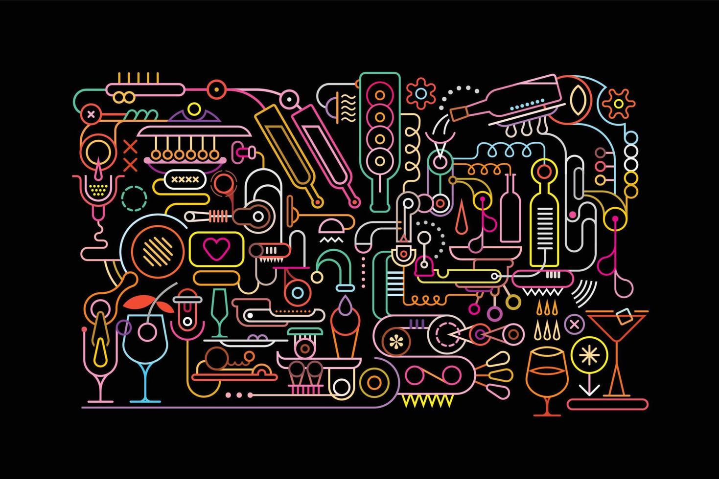 proceso de mezcla de cocteles vector