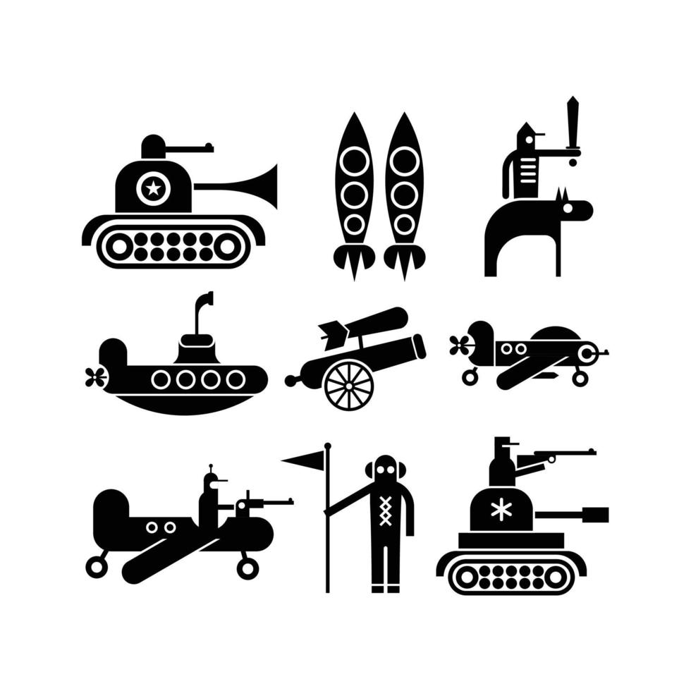 iconos vectoriales militares vector