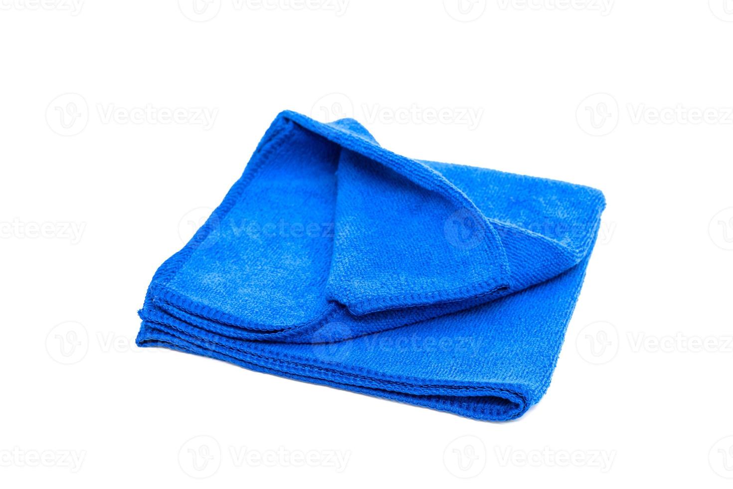 blue microfiber fabric isolated on white background photo