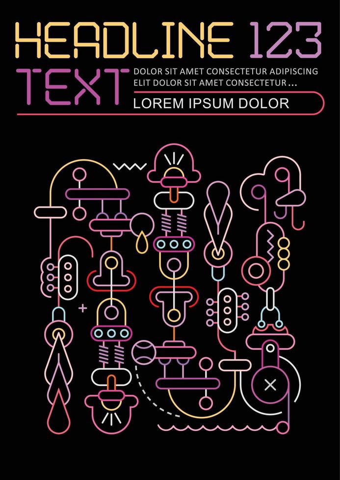 Abstract Neon Design Poster vector