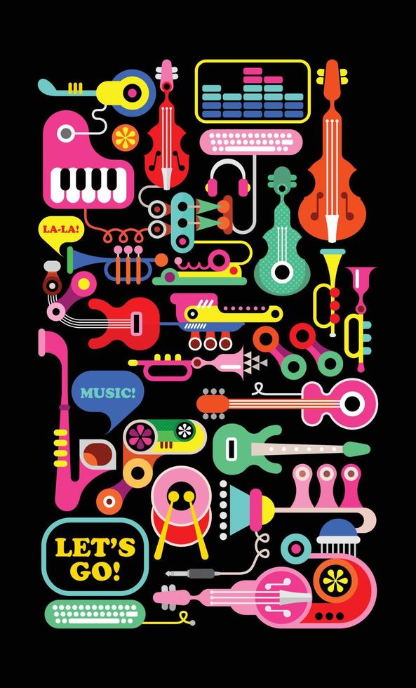 instrumentos musicales y equipo vector