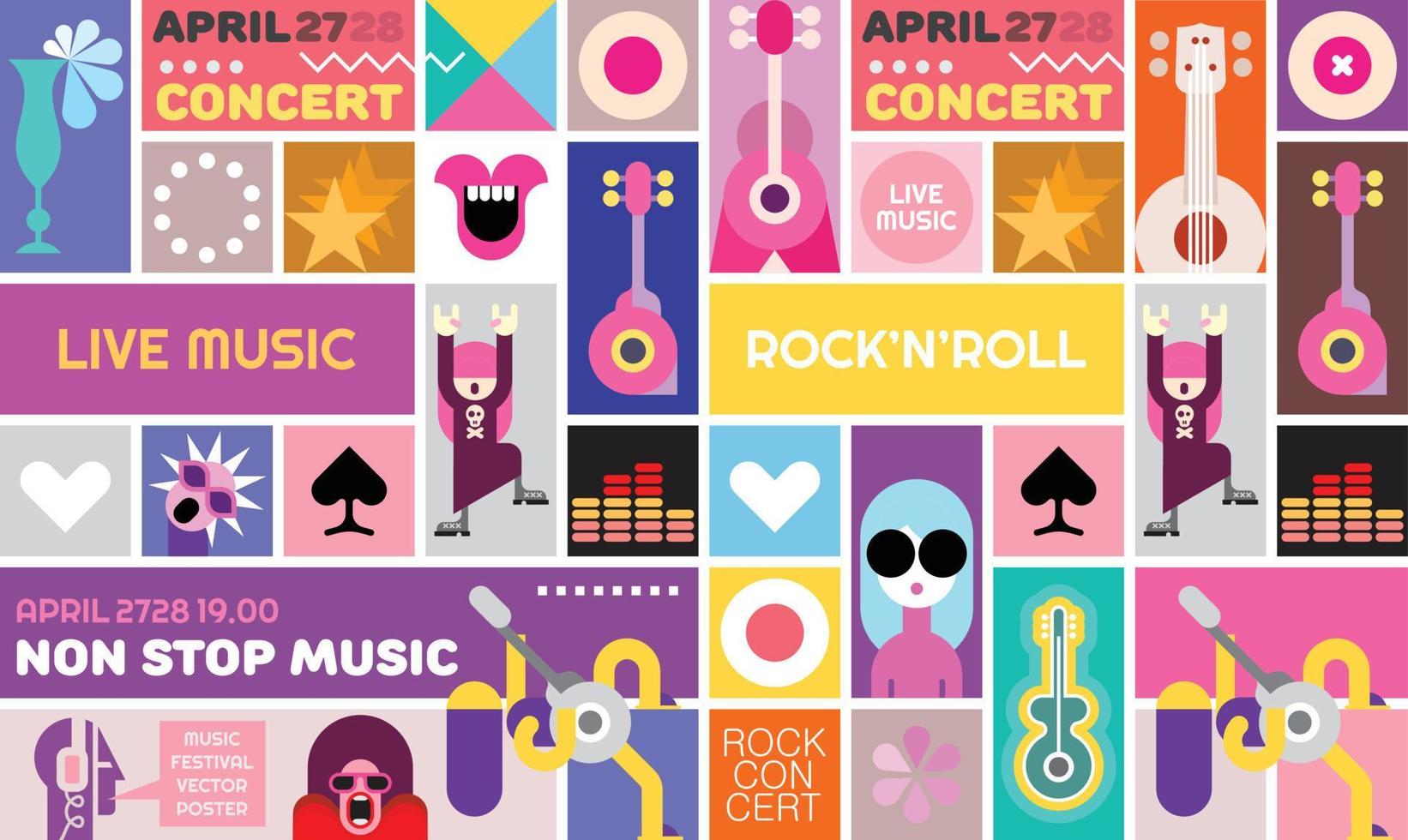 Rock Concert poster template design vector